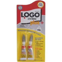 LOGO  Κόλλα Στιγμής plus (συσκευασία 2Χ 2 γραμμάρια)