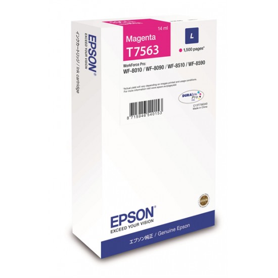 Ink Epson DURABrite C13T756340 Magenta Size L 14ml 1.5K Pgs