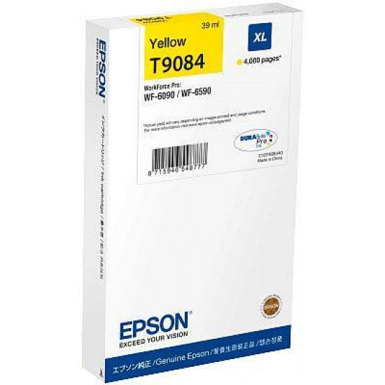 Ink Epson XL C13T908440 Yellow 39ml 4k pgs Ink Epson XL C13T908440 Yellow 39ml 4k pgs