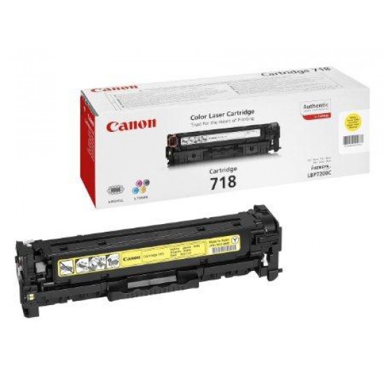 Toner Laser Canon Crtr All in One 718 Yellow - 2.9K Pgs Toner Laser Canon Crtr All in One 718 Yellow - 2.9K Pgs