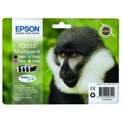 Ink Epson T0895 C13T08954010 Multipack containing 4 ink cartridges.Black (T089140), Cyan (T089240), Magenta (T089340), Yellow (T089440) Ink Epson T0895 C13T08954010 Multipack containing 4 ink cartridges.Black (T089140), Cyan (T089240), Magenta (T089340), Yellow (T089440)