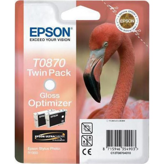 Ink Epson Twin Pack T087 C13T08704020 Gloss Optimizer