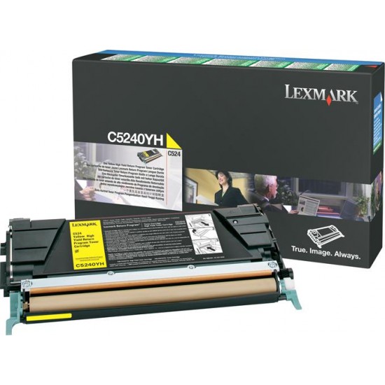 Toner Laser Lexmark C5240YH Yellow High Yield 5K Pgs