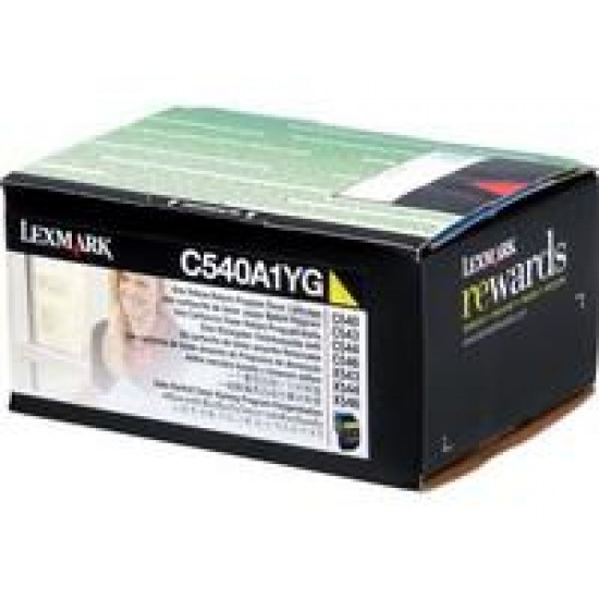 Toner Laser Lexmark C540A1Y Yellow Low Yield 1K Pgs