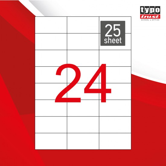 ΔΙΑΣΤΑΣΕΙΣ(mm): 70X37,12. ΕΤΙΚΕΤΕΣ ΑΝΑ ΦΥΛΛΟ: 24. ΣΤΗΛΕΣ: 3. ΓΡΑΜΜΕΣ: 8. ΦΥΛΛΑ ΑΝΑ ΠΑΚΕΤΟ: 25